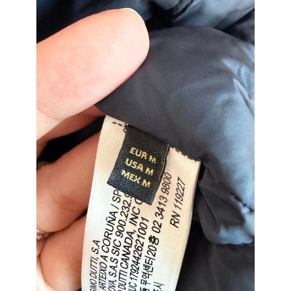 Massimo Dutti Long Sleeve Zip Up Hooded Down Jacket Navy Blue Men's Size Medium - Picture 7 of 10